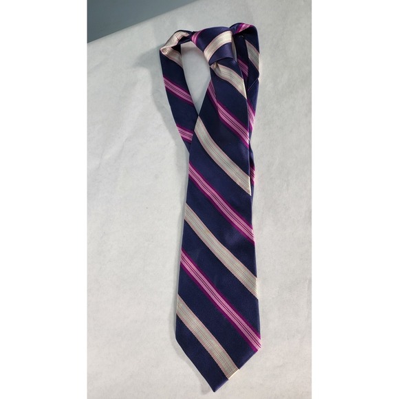 Allyn St. George Striped Necktie Business Career Party Fashion Accessory - Picture 2 of 4